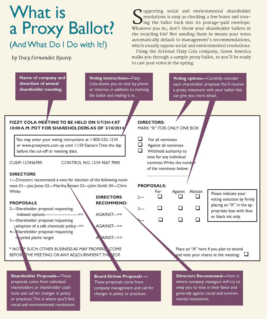 How To Read A Proxy Ballot Green America 3362