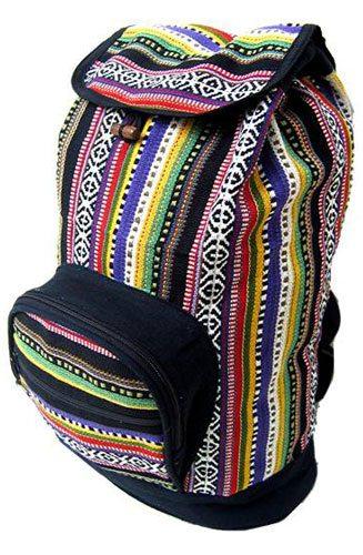 colorful cotton weave backpack