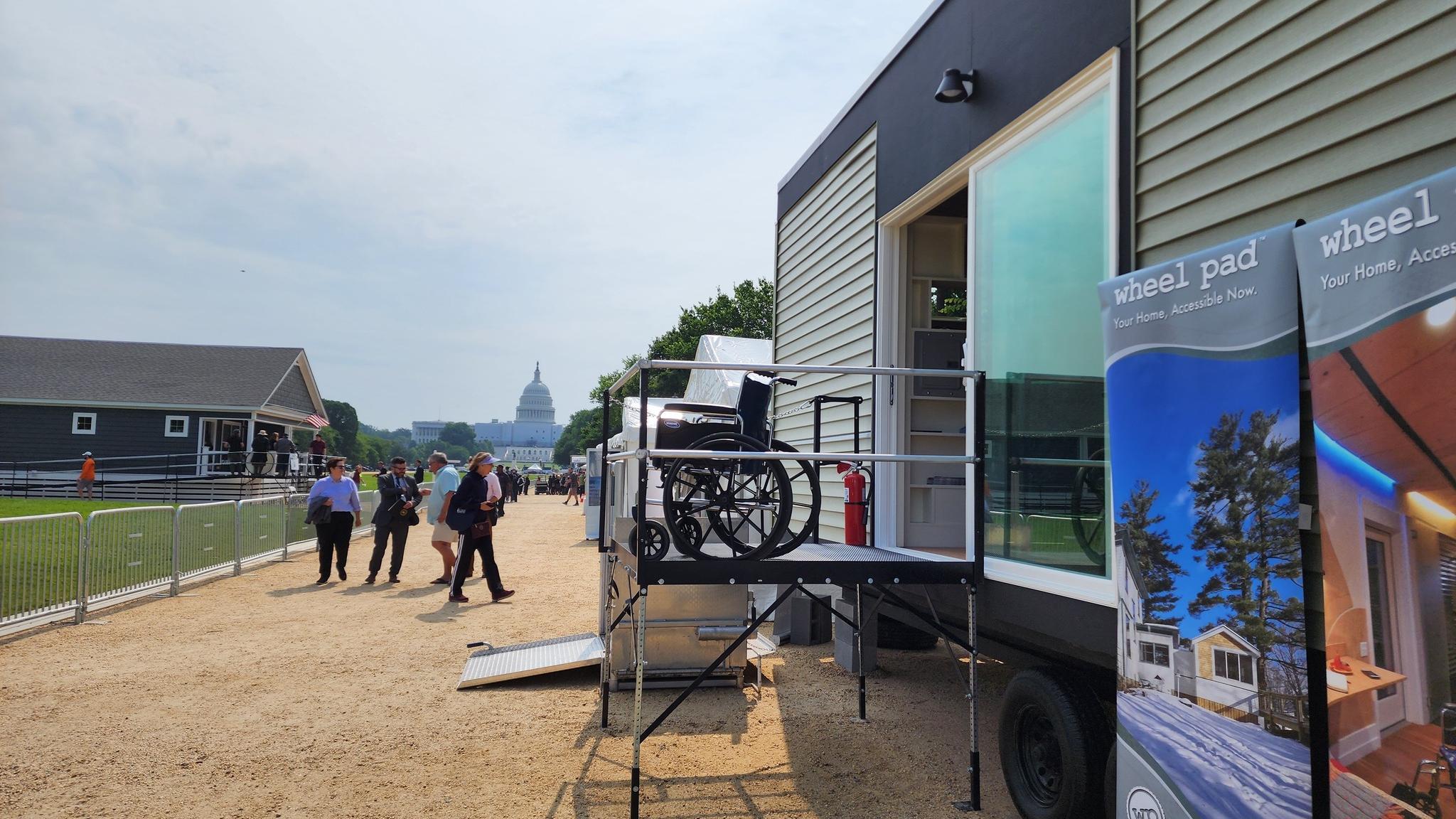 WheelPad on the National Mall, with the Capitol in the background. US Government to Create More Accessible Housing.