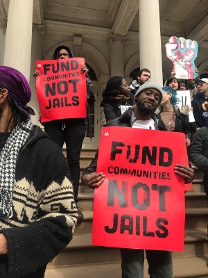 Activists with No New Jails Campaign