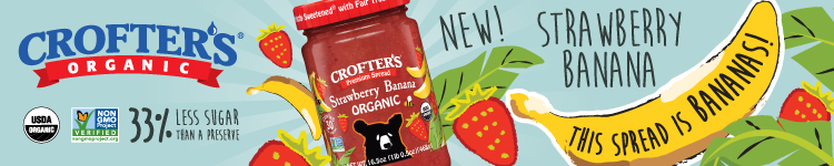 Crofter's Organic - 33% less sugar than a preserve. New! Strawberry banana
