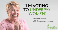 woman voting to underpay women