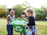 Image: kids recycling. Topic: 6 Steps to Recycle More and Create Less Waste
