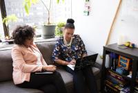 Black women in an office