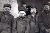 Group of “breaker boys,” who separated coal impurities by hand, in Pittston, Pennsylvania. Photo by Lewis Wickes Hine, 1911.