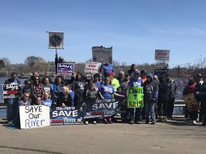 protesters in Marinette, WI