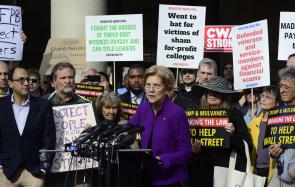 Elizabeth Warren speaks at a CFPB event