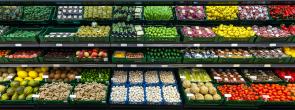 grocery store refrigerator produce shelf