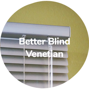 BetterBlinds; the words only uncoated mini blind option worldwide