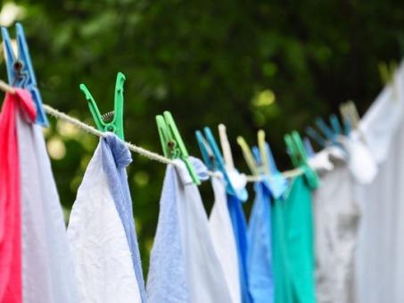 clothes drying on line outside