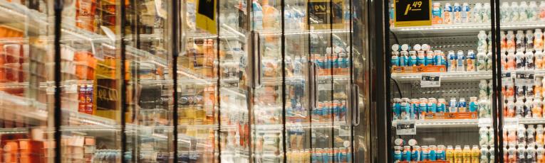 Large grocery store refrigeratiors.