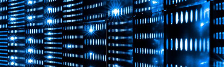 rows of lights to represent a data servers