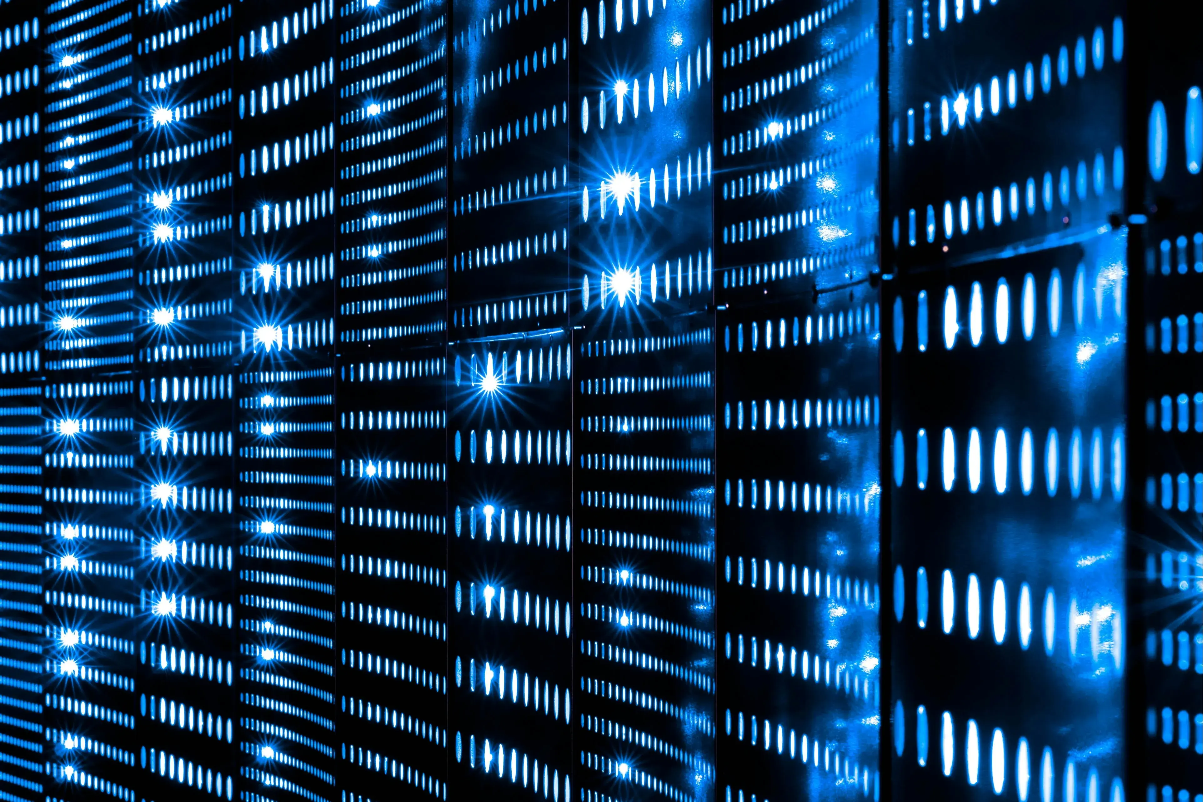 rows of lights to represent a data servers
