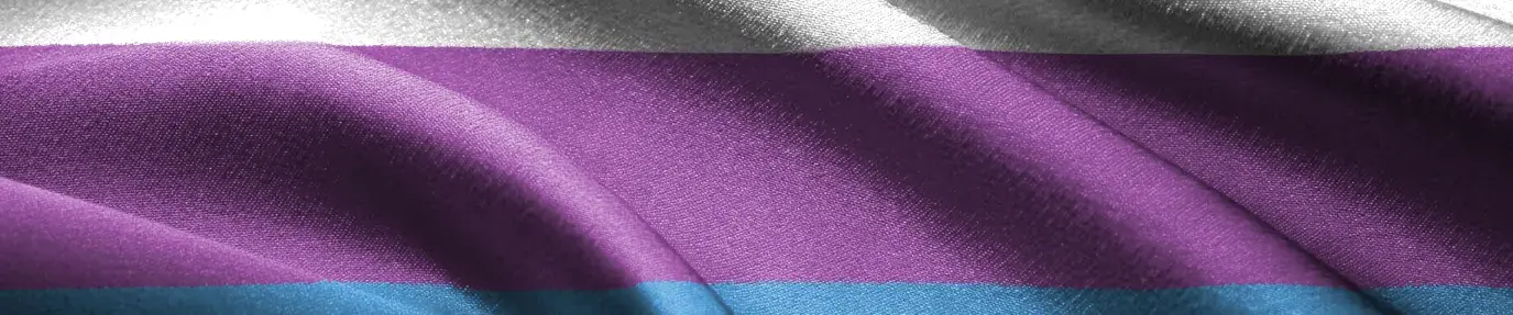 Close up of the transgender flag. Transgender Day of Visibility.