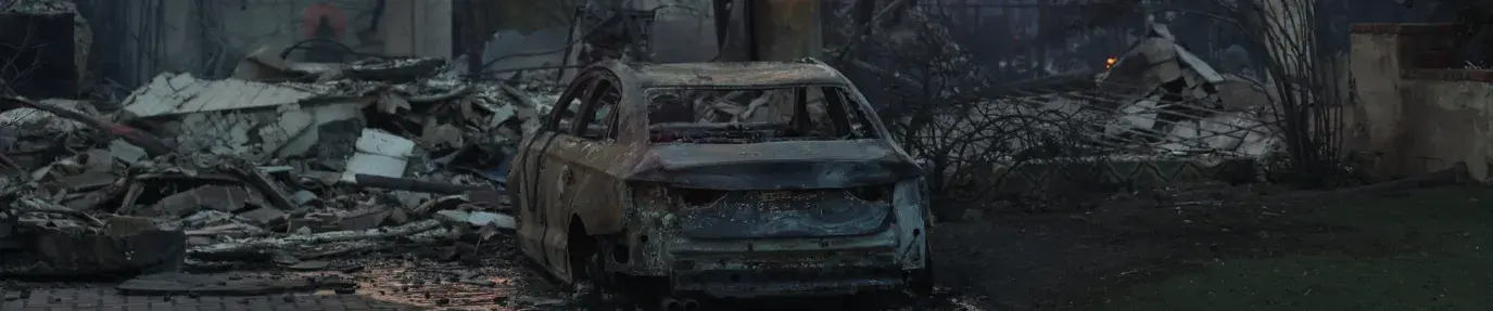 Aftermath of the Palisades fire on 1-9-25