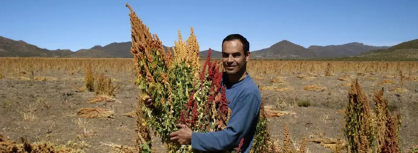 Image: Sergio Nuñez de Arco, a fair trade farmer. Title: Growing Fair Trade with Better Banking