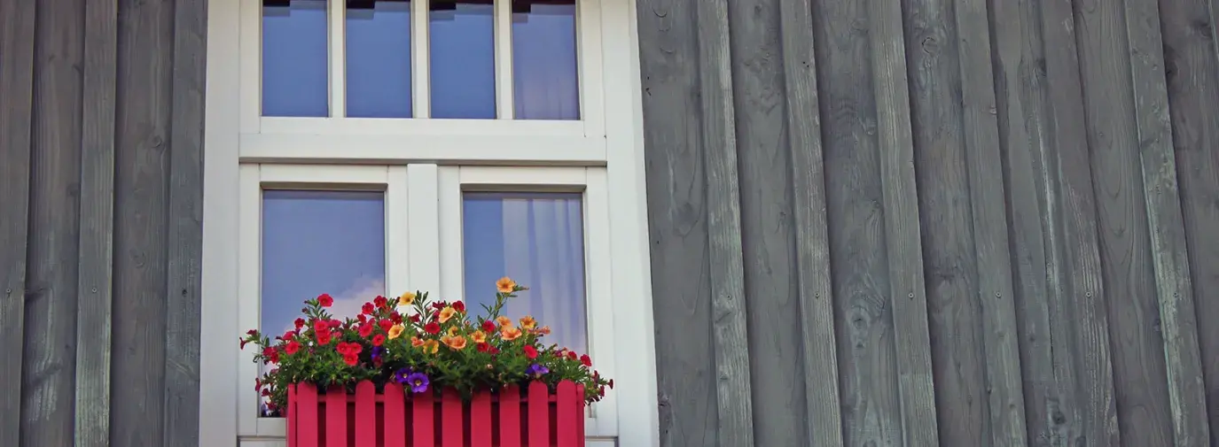 Image: energy efficient window with flower box 