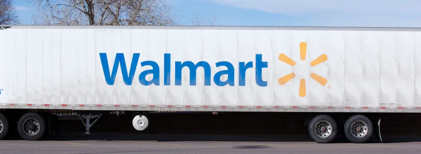 Image: Walmart tractor trailer. Topic: How Walmart Hurts Your Community
