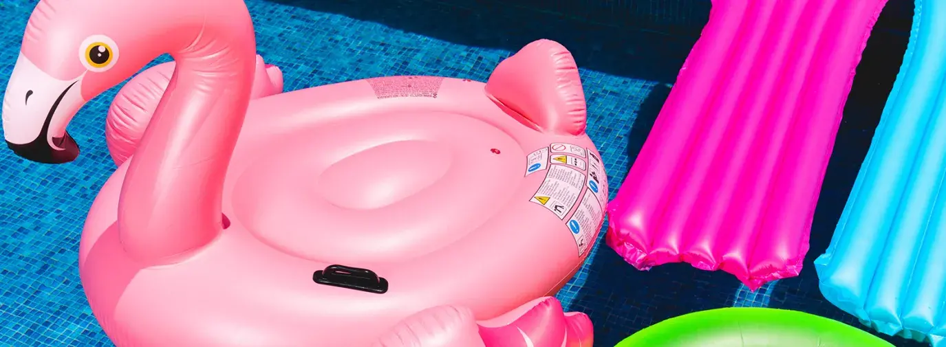 Image: plastic pool floaties. Title: Could You Go Plastic-Free?