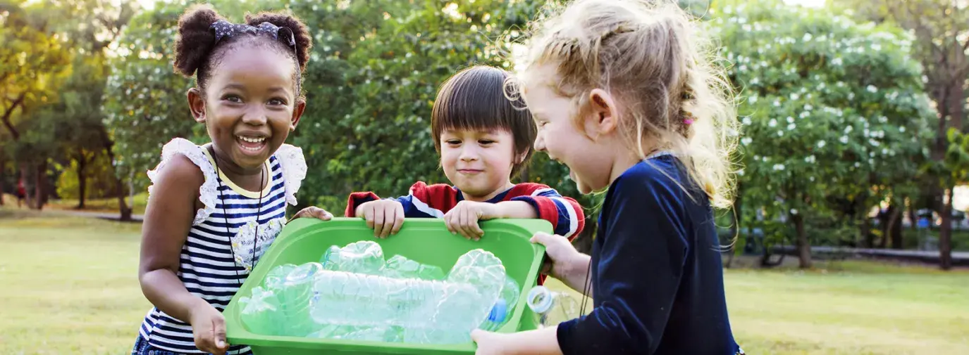 Image: kids recycling. Topic: 6 Steps to Recycle More and Create Less Waste