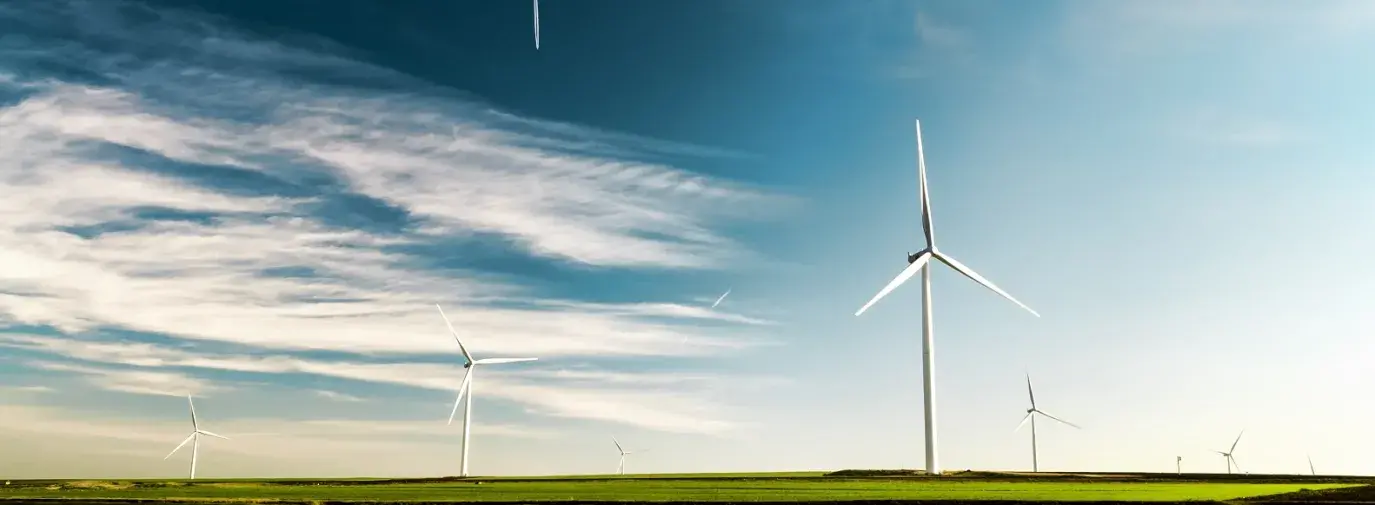 Image: windmills in field. Topic:10 Ways You Can Fight Climate Change