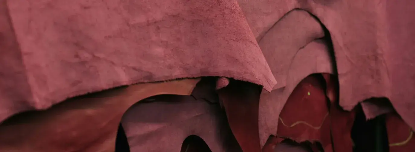 macro shot of red leather.