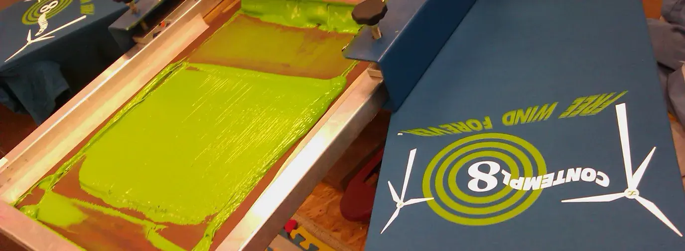 Contempl8 T-shirts screen printer