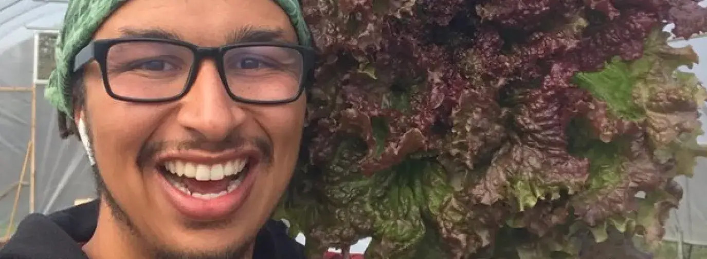 Old City Acres founder, Alexander Ball, with a gorgeous head of lettuce