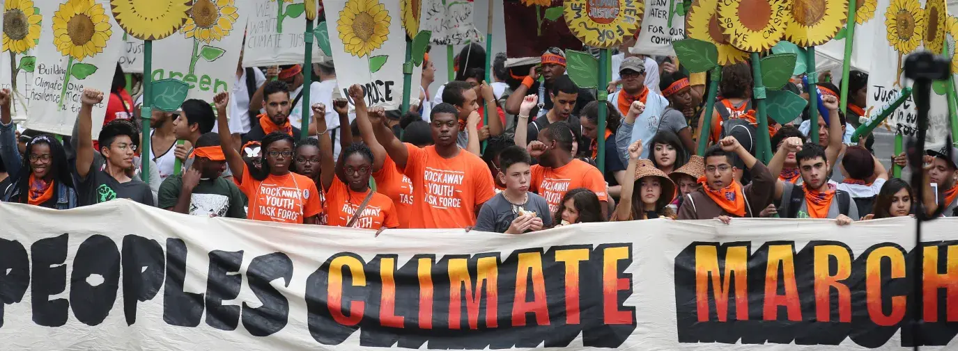 Image:youth march, from climate action network. Topic: Climate and Environmental Justice
