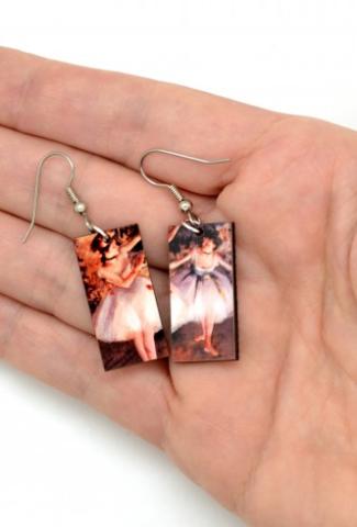 Earrings with Degas art. Fair Trade Gift Guide.