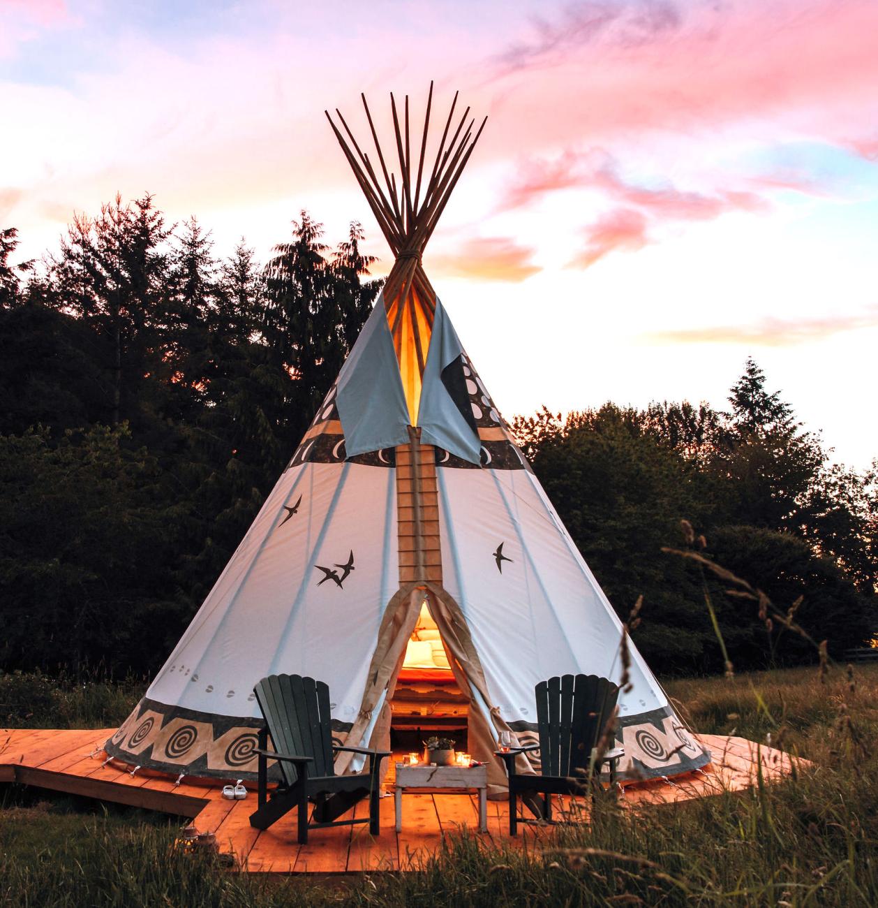Nomadic tipis to stay in. Sustainable summer.