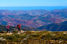 Impage: people hiking on a mountain. Topic: Green America's Staff & Board of Directors