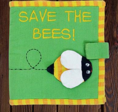 Save the bees! felt book. Sustainable summer.