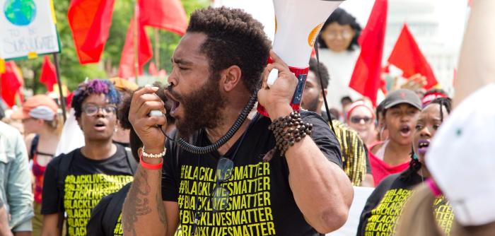black lives matter speaker at People's climate march