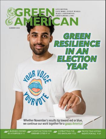Green American magazine issue cover
